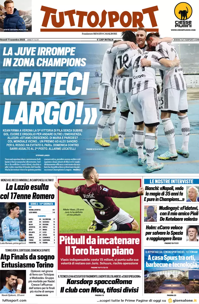 tuttosport rassegna stampa dei quotidiani sportivi prima pagina